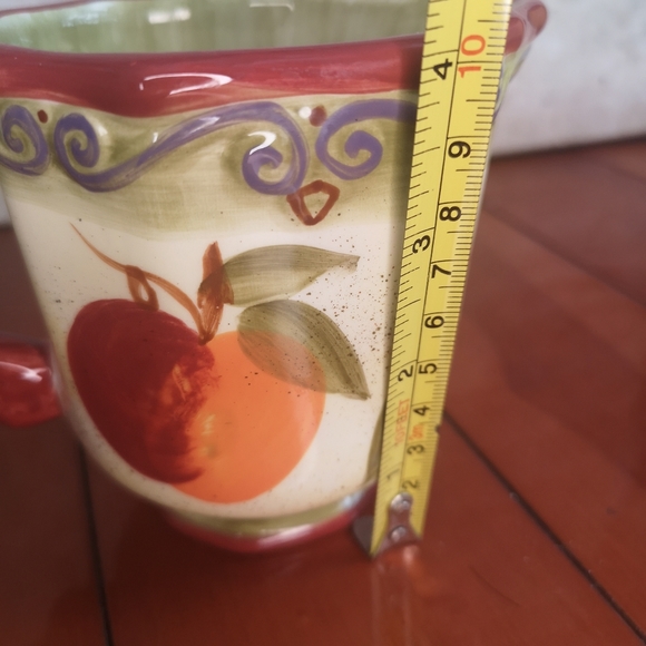 3 for$15 Vintage 4" Tall Medici Hand Painted Fruit Ceramic Creamer By Tabletop - Picture 7 of 7